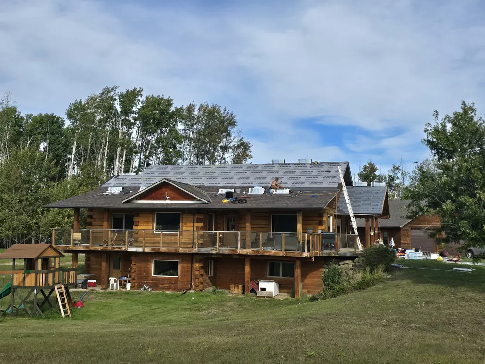 Dean's custom mansion roof, roofing project in Fort St. John